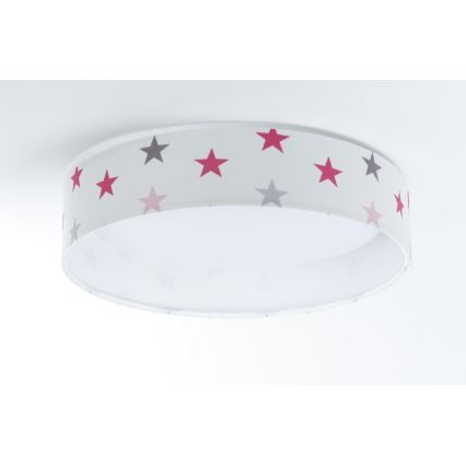 LED Dimmable children's ceiling light SMART GALAXY KIDS LED/24W/230V 3000-6500K stars white/pink/grey + remote control