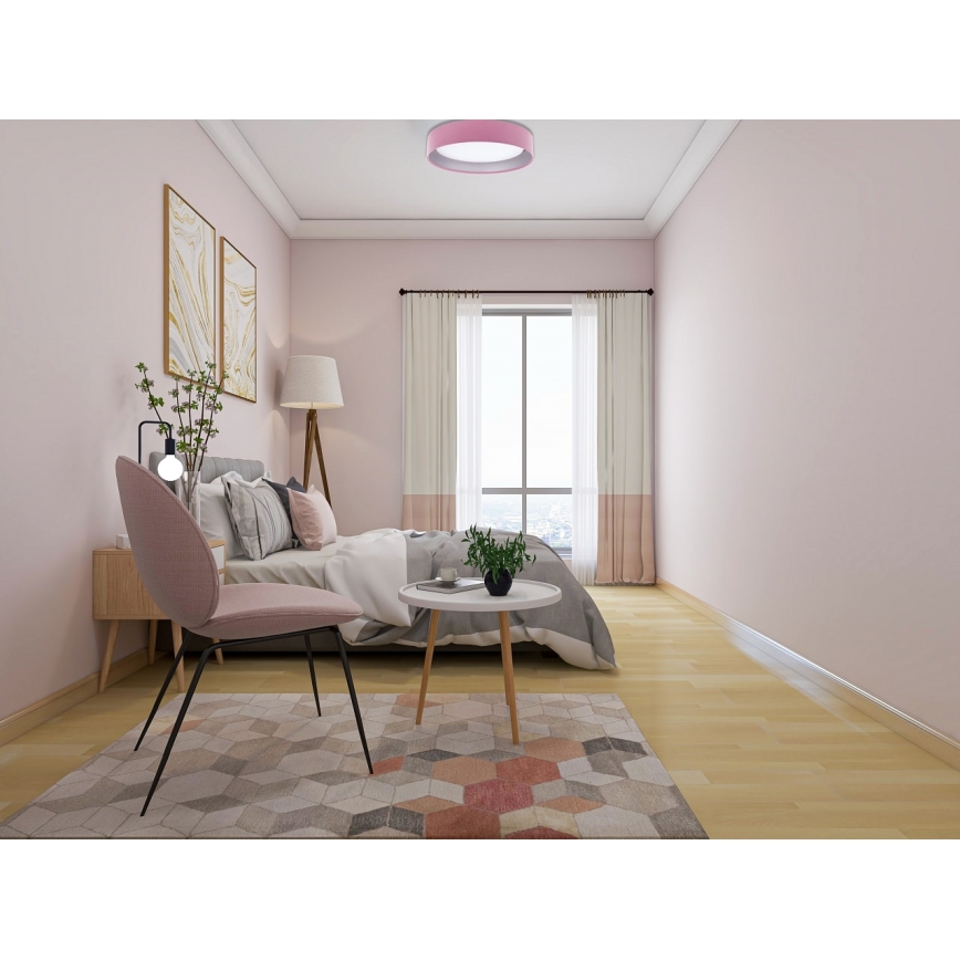 LED Dimmable ceiling light SMART GALAXY LED/24W/230V d. 45 cm 2700-6500K Wi-Fi Tuya pink/silver + remote control