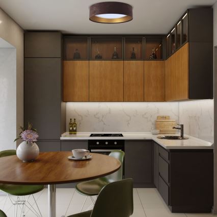 LED Dimmable ceiling light SMART GALAXY LED/36W/230V d. 55 cm 2700-6500K Wi-Fi Tuya brown/gold + remote control