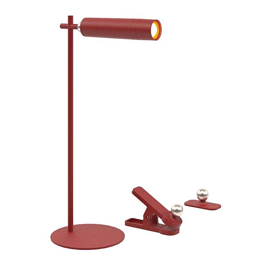 LED Dimmable magnetic rechargeable table lamp 3in1 LED/3W/5V 4000K 1500 mAh red