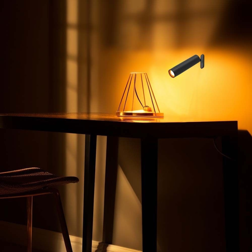 LED Dimmable magnetic rechargeable table lamp 3in1 LED/3W/5V 4000K 1500 mAh black