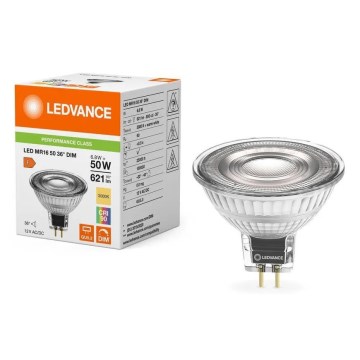 LED Dimmable MR16 Bulb GU5.3, 6.8W, 12V, 3000K, 36° Beam Angle, CRI 90 - Ledvance