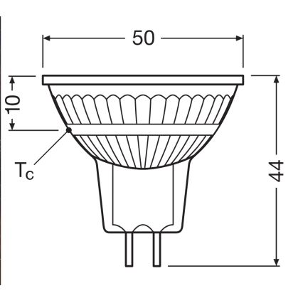 LED Dimmable Reflector Bulb MR16 GU5,3/3,4W/12V 4000K 36° CRI 90 - Ledvance