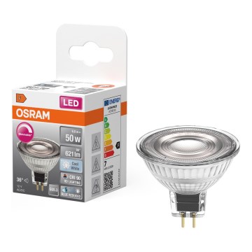 LED Dimmable MR16 GU5.3 Reflector Bulb, 6.8W/12V, 4000K, 36° Beam, CRI 90 - Osram