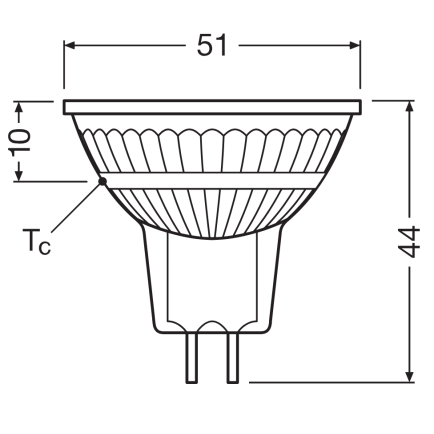 LED Dimmable MR16 Reflector Bulb GU5.3, 5.3W, 12V, 3000K, 36°, CRI 97 - Ledvance