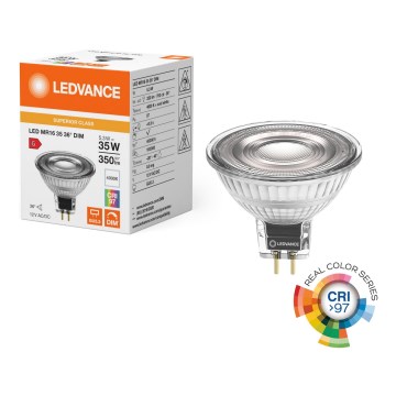 LED Dimmable MR16 Reflector Bulb GU5.3 / 5.3W / 12V 4000K 36° CRI 97 - Ledvance