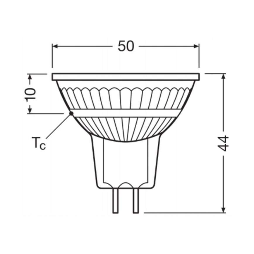 Dimmable LED MR16 GU5.3 Reflector Lamp, 6.8W/12V, 4000K, 36° Beam, CRI 90 - Ledvance