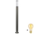 LED Dimmable Outdoor Lamp LIVIA 1xE27/6W/230V 2700-6500K Wi-Fi 100 cm IP44 Silver