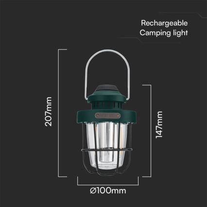 LED Dimmable outdoor pendant rechargeable light LED/5W/5V 2700-6500K IP44
