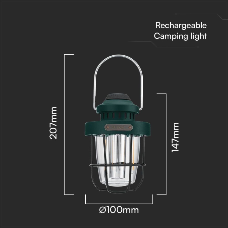 LED Dimmable outdoor pendant rechargeable light LED/5W/5V 2700-6500K IP44