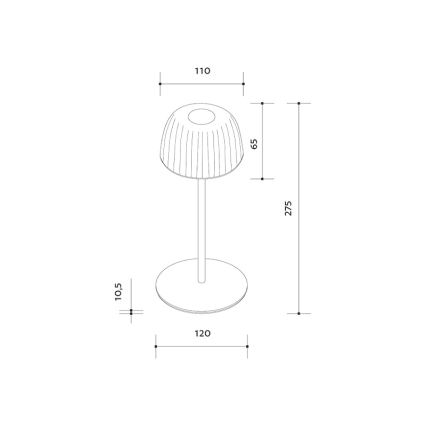 LED Dimmable outdoor rechargeable table lamp VIVIEN LED/3W/5V 2700K 1600 mAh IP54 black