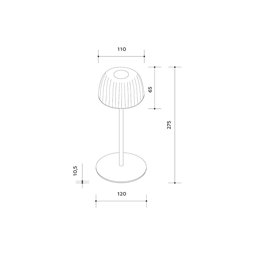 LED Dimmable outdoor rechargeable table lamp VIVIEN LED/3W/5V 2700K 1600 mAh IP54 black