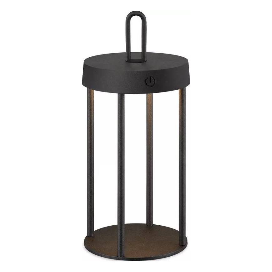 Dimmable LED outdoor rechargeable touch-operated table lamp GENTLE LED/1,5W/3,7V 3000 mAh IP44 black