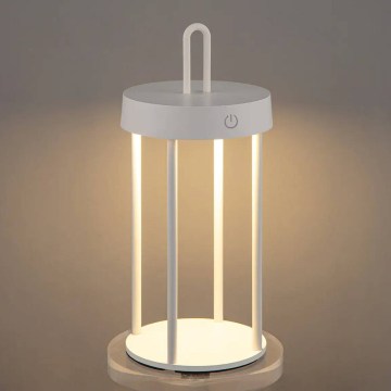 LED dimmable outdoor rechargeable touch table lamp GENTLE LED/1,5W/3,7V 3000 mAh IP44 white
