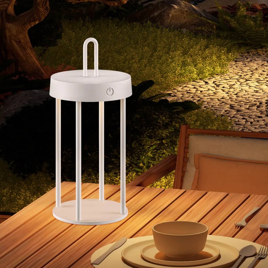 LED dimmable outdoor rechargeable touch table lamp GENTLE LED/1,5W/3,7V 3000 mAh IP44 white