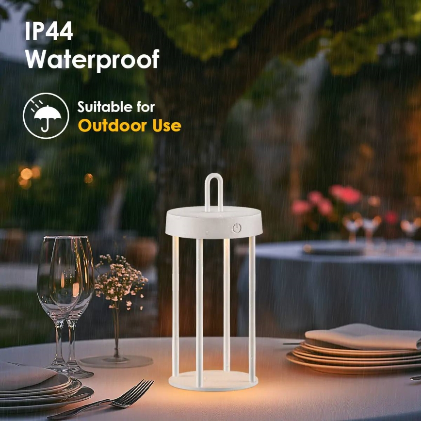 LED dimmable outdoor rechargeable touch table lamp GENTLE LED/1,5W/3,7V 3000 mAh IP44 white