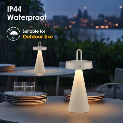 Dimmable LED outdoor rechargeable touch table lamp HALO LED/1.5W/3.7V 3000 mAh IP44 gray