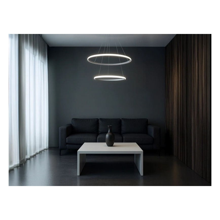 Dimmable LED cable-suspended pendant light LED/55W/230V 3000–6500K Ø 60 cm + remote control