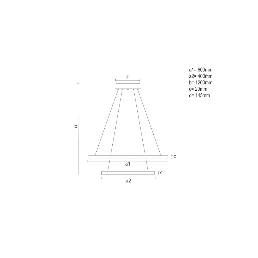 Dimmable LED cable-suspended pendant light LED/55W/230V 3000–6500K Ø 60 cm + remote control