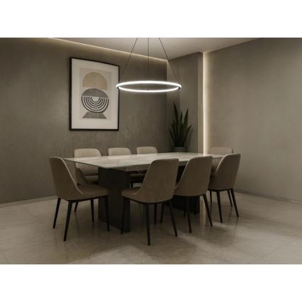 Dimmable LED cable-suspended pendant light, 90 W / 230 V, 3000–6500 K, Ø 60 cm + remote control