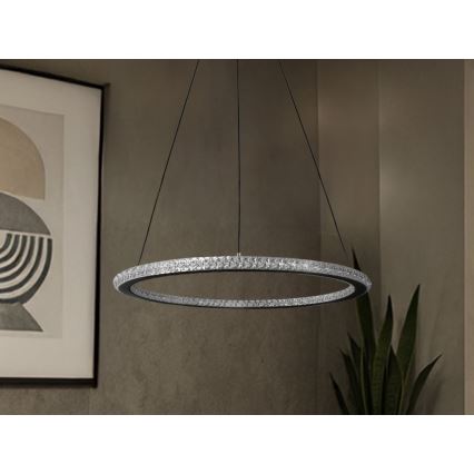Dimmable LED cable-suspended pendant light, 90 W / 230 V, 3000–6500 K, Ø 60 cm + remote control