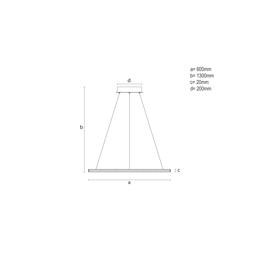 Dimmable LED cable-suspended pendant light, 90 W / 230 V, 3000–6500 K, Ø 60 cm + remote control