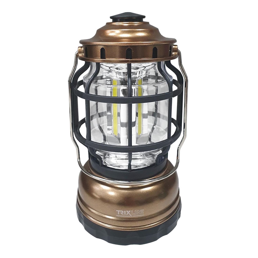 LED Dimmable portable camping lamp 3xLED/3W/3xAA IPX4 gold