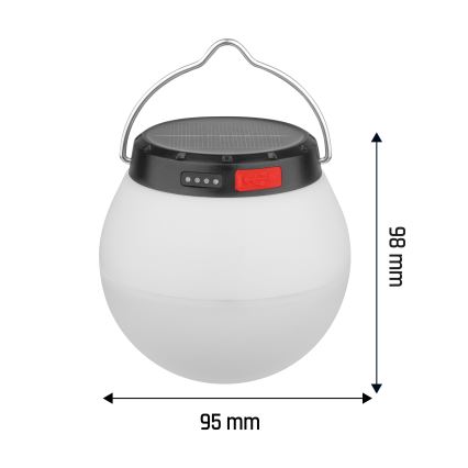 LED Dimmable Portable Solar Rechargeable Lamp LUMINA ORB LED/5V 800 mAh