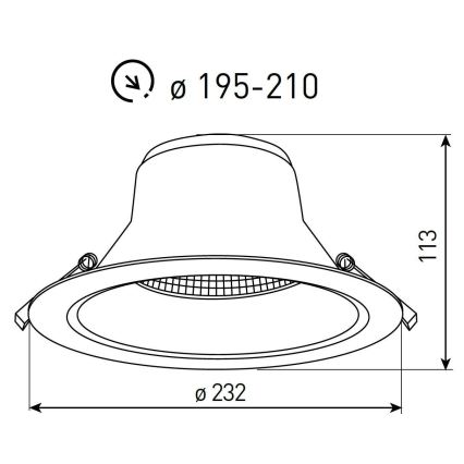 Dimmable bathroom recessed downlight NYON LED/20/26W/230V 3000/4000/5700K Ø 23.2 cm IP44 white