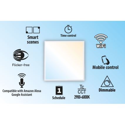 LED Dimmable recessed panel LIBRA LED/40W/230V 2900-6000K Wi-Fi Tuya