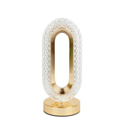 DUBAI Dimmable Rechargeable LED Desk Lamp, 2W/5V, 2700K/4000K/6500K, 400 mAh, Gold