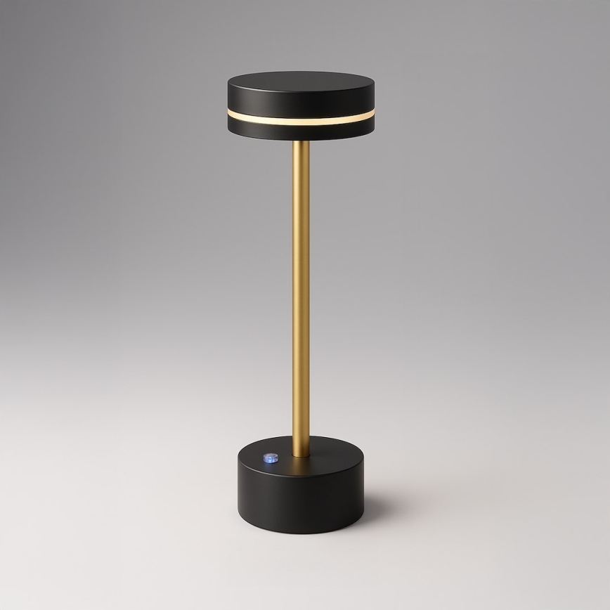 LED Dimmable Rechargeable Desk Lamp SAM LED/5W/5V 3600 mAh Black/Gold