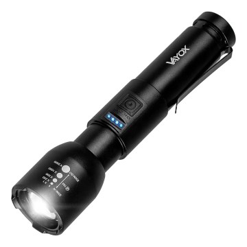 LED Dimmable rechargeable flashlight LED/20W/5V IPX4 800 shiny 2000 mAh