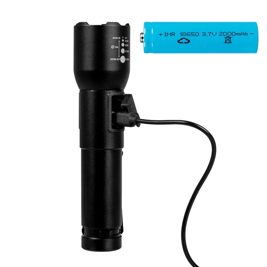 LED Dimmable rechargeable flashlight LED/20W/5V IPX4 800 shiny 2000 mAh
