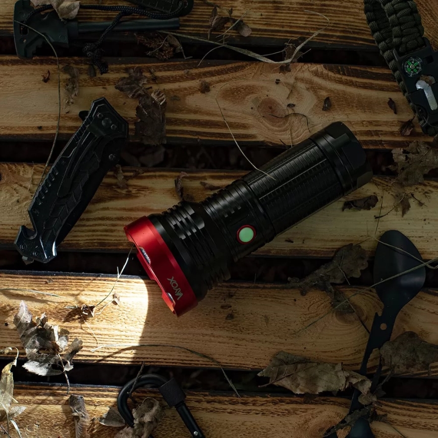 LED Dimmable rechargeable flashlight LED/20W/5V IPX5 2000 shiny 6000 mAh
