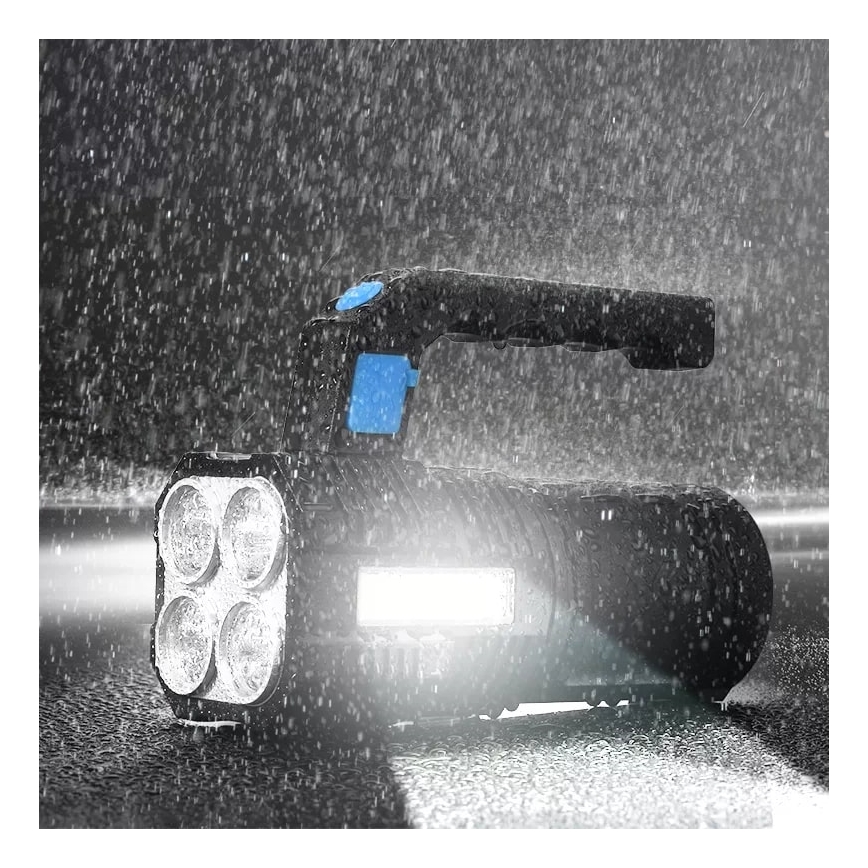 LED Dimmable rechargeable flashlight LED/5V IPX4 250 shiny 1200 mAh