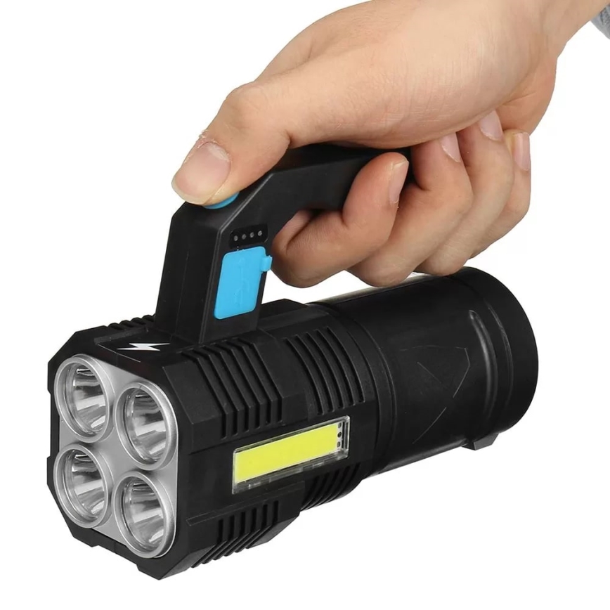 LED Dimmable rechargeable flashlight LED/5V IPX4 250 shiny 1200 mAh