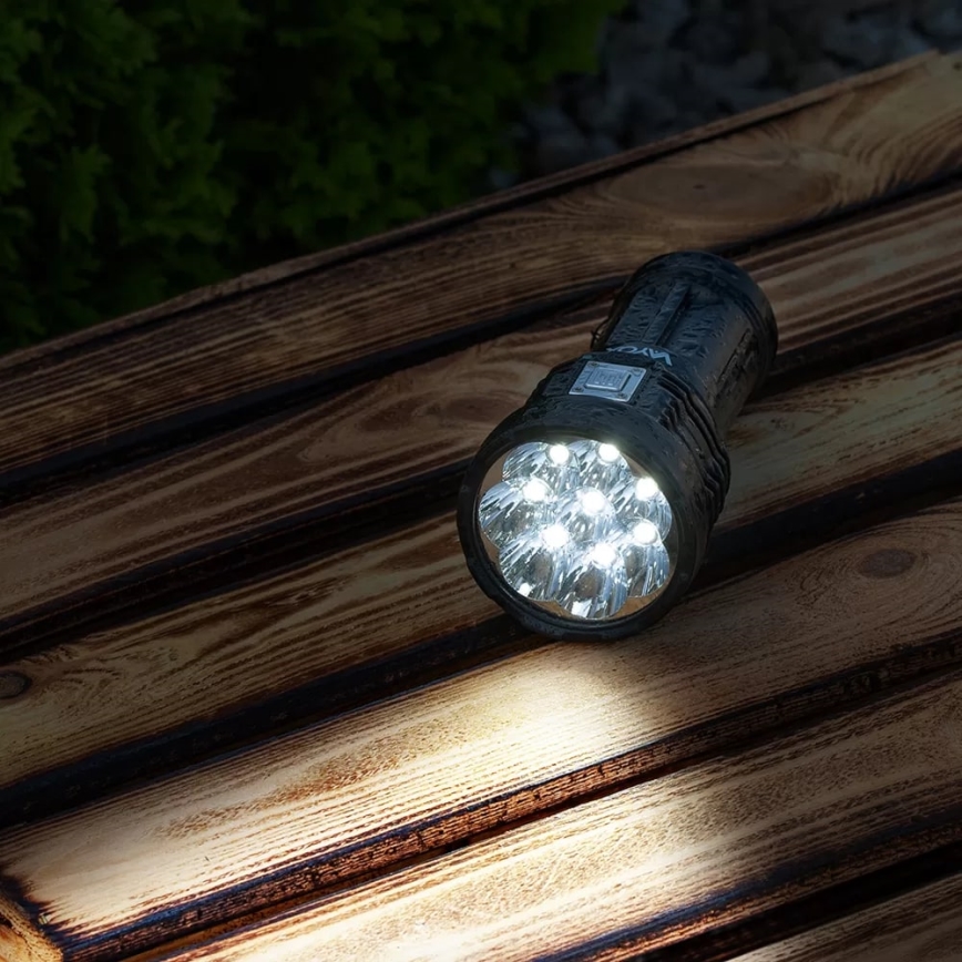 LED Dimmable rechargeable flashlight LED/5V IPX4 600 shiny 1200 mAh