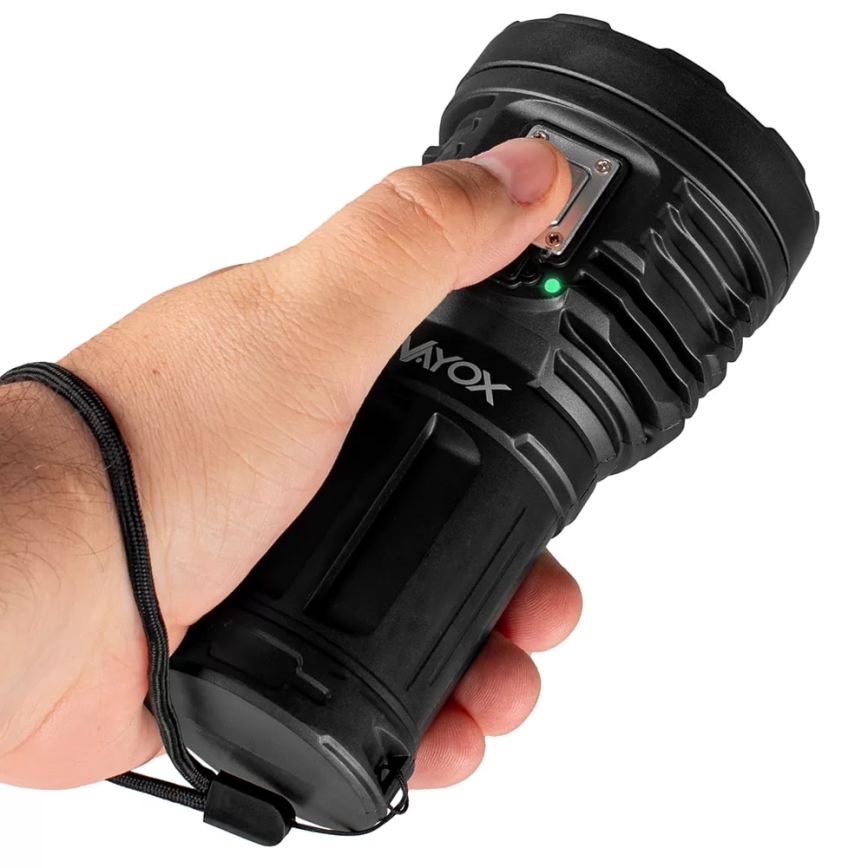 LED Dimmable rechargeable flashlight LED/5V IPX4 600 shiny 1200 mAh