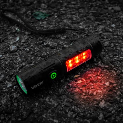 LED Dimmable rechargeable flashlight with a red light LED/5W/5V IPX4 250 shiny 2000 mAh