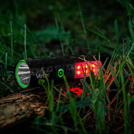 LED Dimmable rechargeable flashlight with a red light LED/5W/5V IPX4 250 shiny 2000 mAh