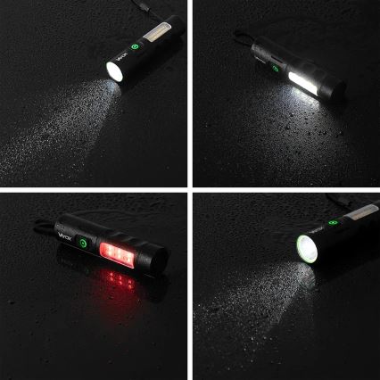 LED Dimmable rechargeable flashlight with a red light LED/5W/5V IPX4 250 shiny 2000 mAh