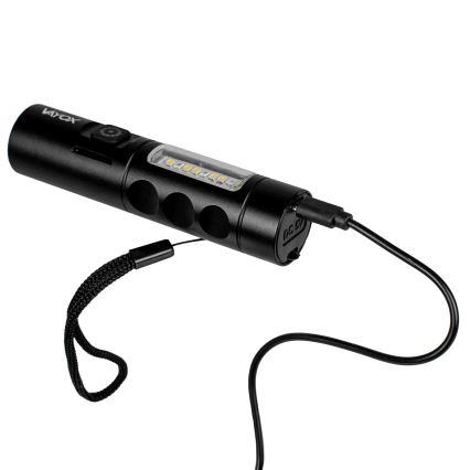 LED Dimmable rechargeable flashlight with a red light LED/5W/5V IPX4 250 shiny 2000 mAh