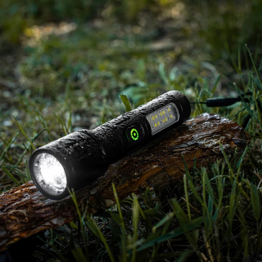 LED Dimmable rechargeable flashlight with a red light LED/5W/5V IPX4 260 shiny 2000 mAh
