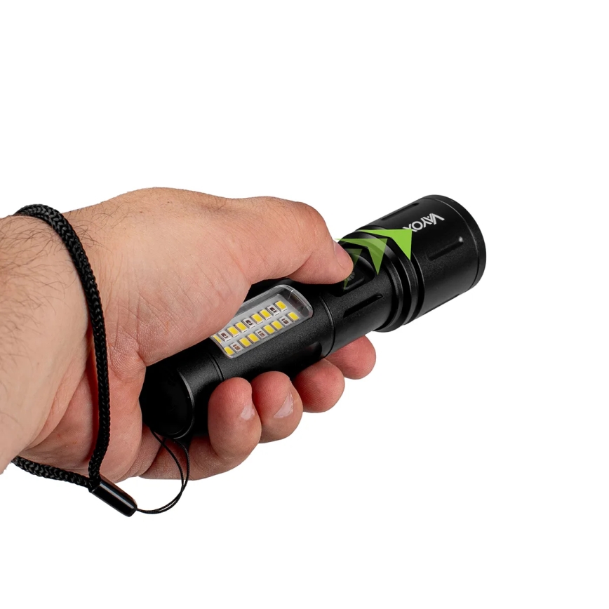LED Dimmable rechargeable flashlight with a red light LED/5W/5V IPX4 260 shiny 2000 mAh