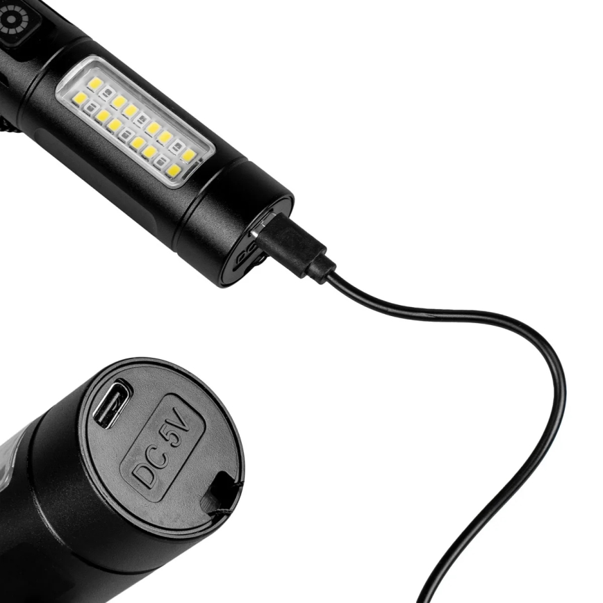 LED Dimmable rechargeable flashlight with a red light LED/5W/5V IPX4 260 shiny 2000 mAh