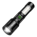 LED Dimmable rechargeable flashlight with a red light LED/5W/5V IPX4 260 shiny 2000 mAh