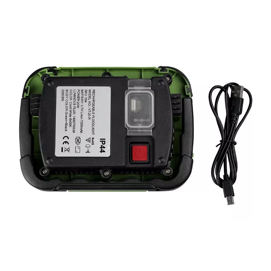 LED Dimmable rechargeable floodlight SAMSUNG CHIP + SOS function 10W/3,7V/USB IP44