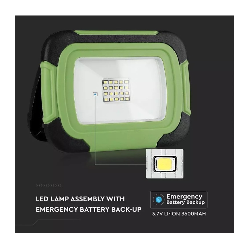 LED Dimmable rechargeable floodlight SAMSUNG CHIP + SOS function 10W/3,7V/USB IP44