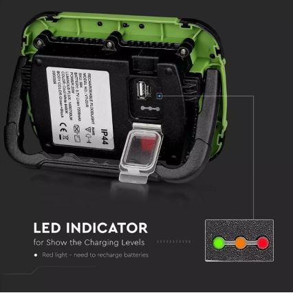 LED Dimmable rechargeable floodlight SAMSUNG CHIP + SOS function 10W/3,7V/USB IP44